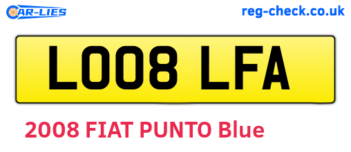 LO08LFA are the vehicle registration plates.