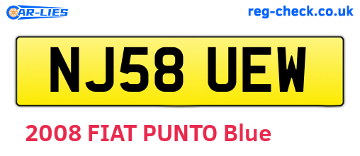 NJ58UEW are the vehicle registration plates.