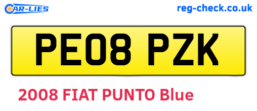 PE08PZK are the vehicle registration plates.