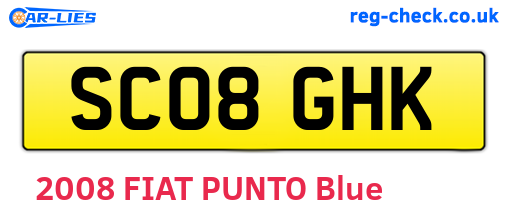 SC08GHK are the vehicle registration plates.