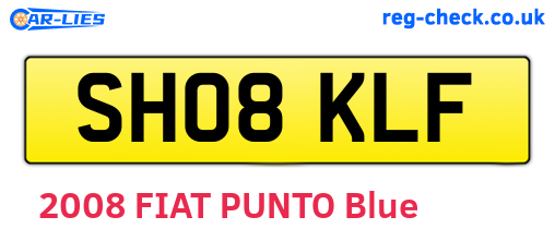 SH08KLF are the vehicle registration plates.