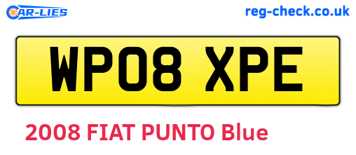WP08XPE are the vehicle registration plates.