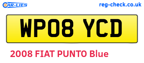 WP08YCD are the vehicle registration plates.