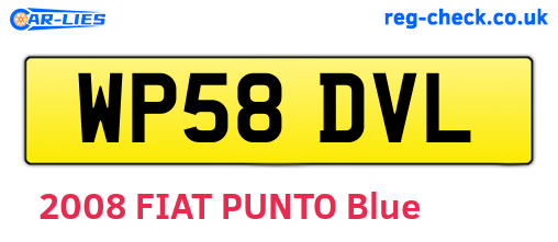 WP58DVL are the vehicle registration plates.