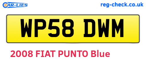 WP58DWM are the vehicle registration plates.