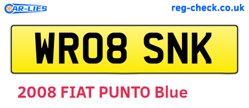WR08SNK are the vehicle registration plates.