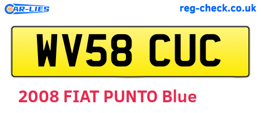WV58CUC are the vehicle registration plates.