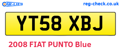 YT58XBJ are the vehicle registration plates.