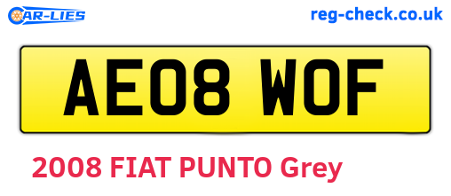 AE08WOF are the vehicle registration plates.