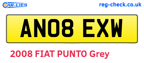 AN08EXW are the vehicle registration plates.