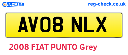 AV08NLX are the vehicle registration plates.