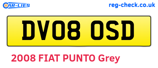 DV08OSD are the vehicle registration plates.