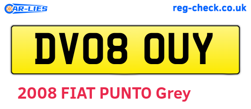 DV08OUY are the vehicle registration plates.