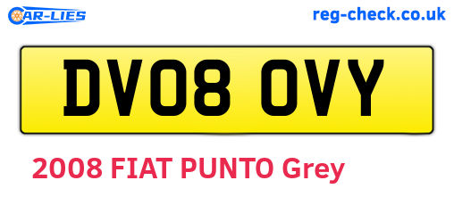 DV08OVY are the vehicle registration plates.