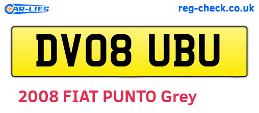 DV08UBU are the vehicle registration plates.