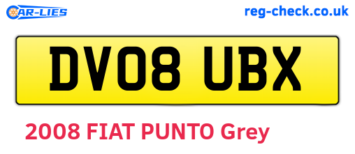 DV08UBX are the vehicle registration plates.