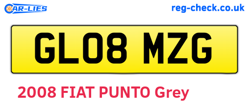 GL08MZG are the vehicle registration plates.