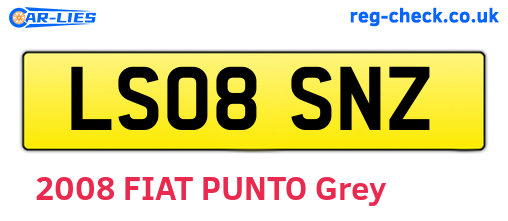 LS08SNZ are the vehicle registration plates.