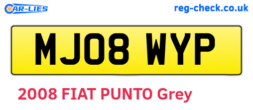 MJ08WYP are the vehicle registration plates.