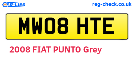 MW08HTE are the vehicle registration plates.