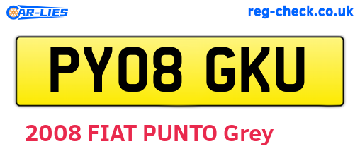 PY08GKU are the vehicle registration plates.