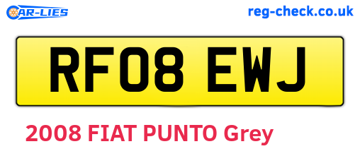 RF08EWJ are the vehicle registration plates.