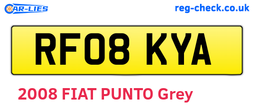 RF08KYA are the vehicle registration plates.