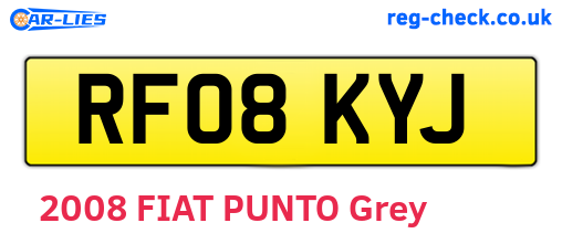 RF08KYJ are the vehicle registration plates.