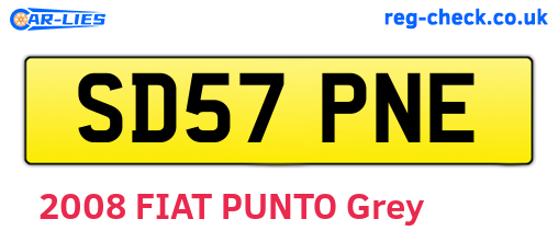 SD57PNE are the vehicle registration plates.