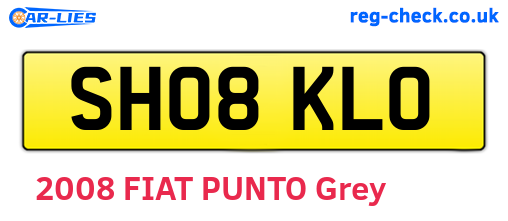 SH08KLO are the vehicle registration plates.