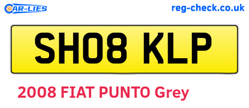 SH08KLP are the vehicle registration plates.