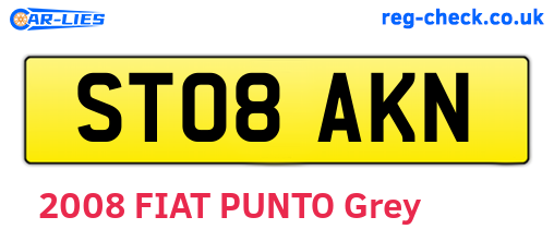 ST08AKN are the vehicle registration plates.