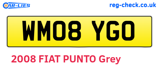 WM08YGO are the vehicle registration plates.