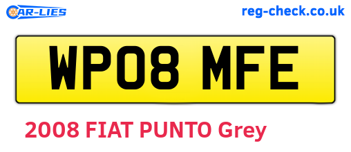 WP08MFE are the vehicle registration plates.