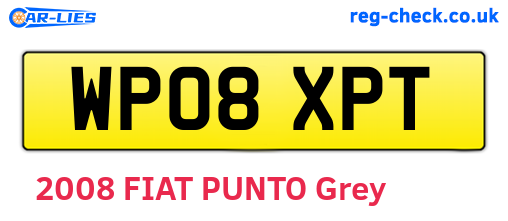 WP08XPT are the vehicle registration plates.