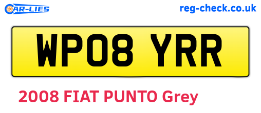 WP08YRR are the vehicle registration plates.