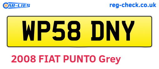 WP58DNY are the vehicle registration plates.