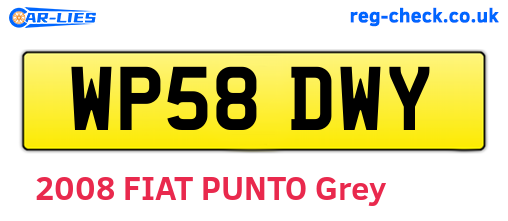 WP58DWY are the vehicle registration plates.