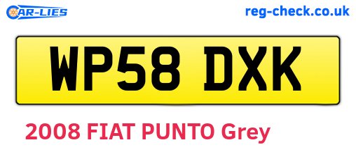 WP58DXK are the vehicle registration plates.