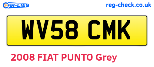 WV58CMK are the vehicle registration plates.