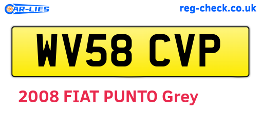 WV58CVP are the vehicle registration plates.