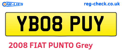 YB08PUY are the vehicle registration plates.