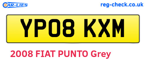 YP08KXM are the vehicle registration plates.