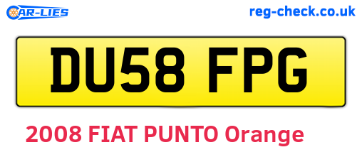 DU58FPG are the vehicle registration plates.