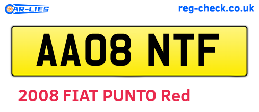 AA08NTF are the vehicle registration plates.