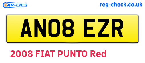 AN08EZR are the vehicle registration plates.
