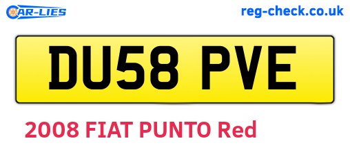 DU58PVE are the vehicle registration plates.