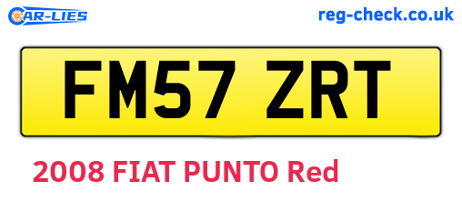 FM57ZRT are the vehicle registration plates.