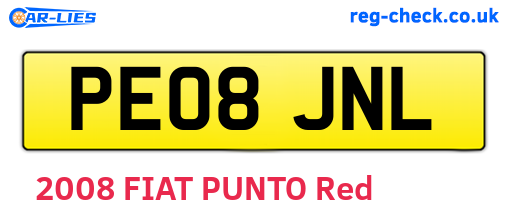 PE08JNL are the vehicle registration plates.