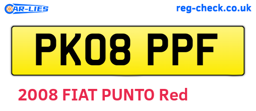 PK08PPF are the vehicle registration plates.